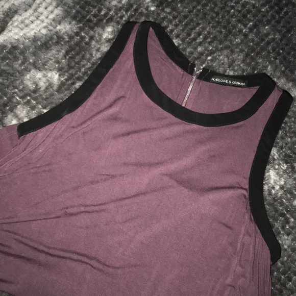 harlowe & graham Tops - Purple zippered cut-out tank